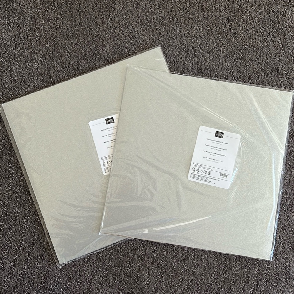Stampin' Up! GALVANIZED METALLIC Specialty Paper Sheets 12"x12" Lot Of 2 NWT
